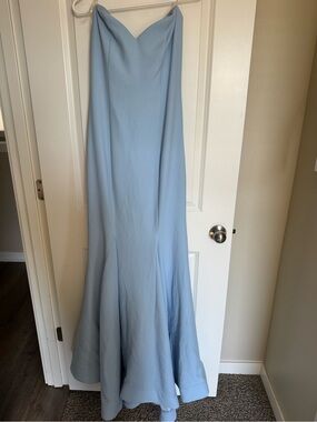 Rubber Ducky Productions, Inc. Strapless Pale Blue Formal Gown